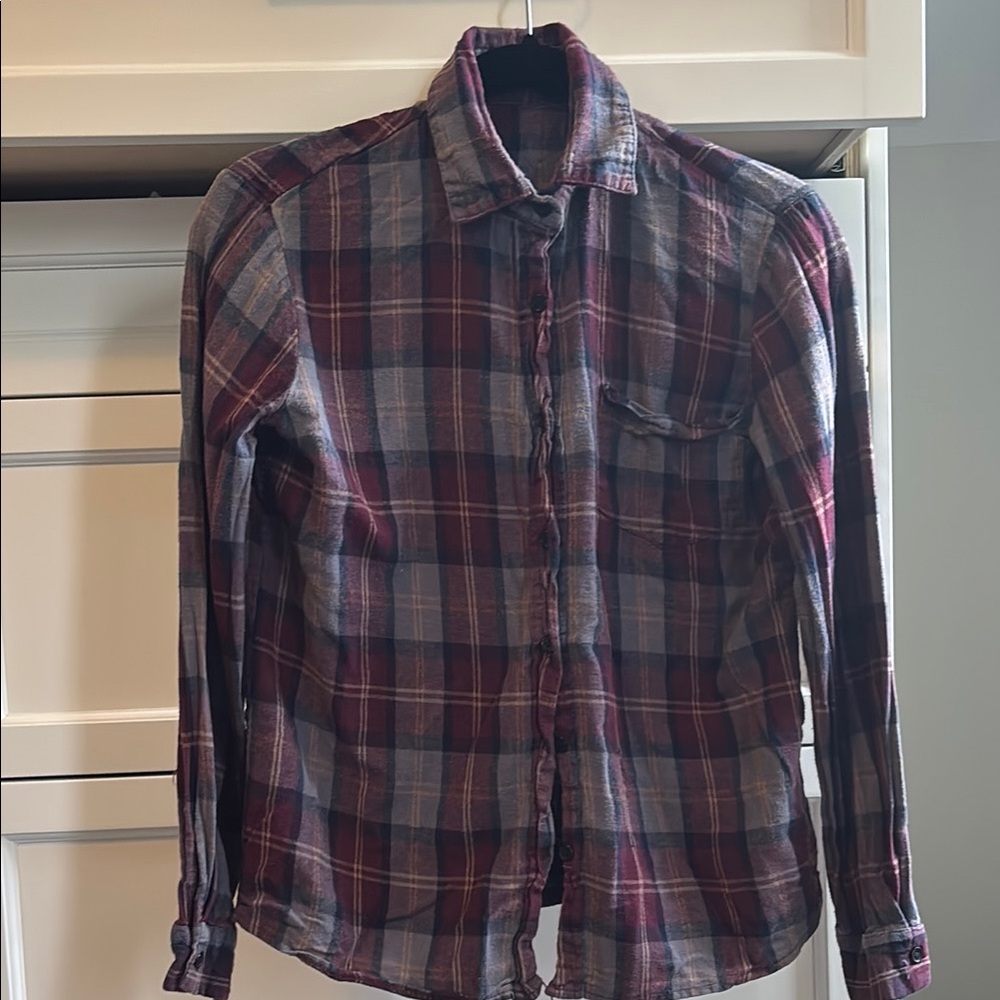 Brandy Melville Red and Blue Flannel Shirt